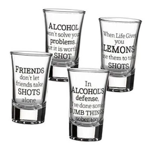 Party Shot Glasses Set of 4, 4 Count (Pack of 1), Clear - Picture 1 of 5