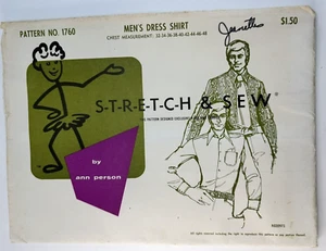 Stretch & Sew Sewing Pattern Ann Person Men's Dress Shirt Pattern #1760 - Picture 1 of 3