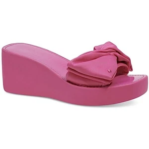 NWOB $148 Size 8 Kate Spade Bikini Pink Ribbon Cute Kawaii Platform Slide Wedge - Picture 1 of 12
