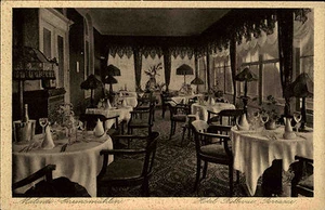 Malente Gremsmühlen Ostholstein 1932 hotel Bellevue proprietario corno terrazza mobili - Foto 1 di 2