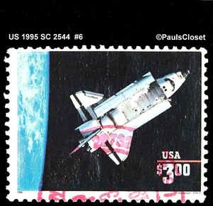 US 1995 SC 2544 $ 3,00 SPACE SHUTTLE CHALLENGER UNG ROT HANDGESTEMPELT FEIN #6 - Bild 1 von 2