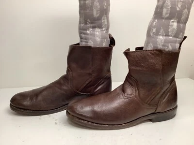 BOTINES INFORMALES MARRONES EMPRESA ZAPATOS VINTAGE PARA HOMBRE DE COLECCIÓN TALLA 10,5M Foto 1 de 4