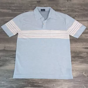 Vintage 70er Surf Shirt Erwachsene gestreift Kurzarm Tasche Polo Ultra Lin Polyester - Bild 1 von 11