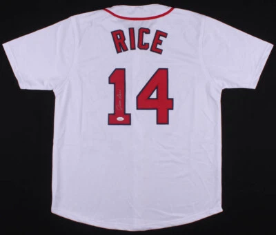 Camiseta firmada por Jim Rice de los Medias Rojas de Boston (JSA) 8x All-Star (1977-1980, 1983-1986)  Foto 1 de 4