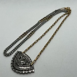 nOir Schmuck Gold Silber lang Strass Kristalle Anhänger Halskette Tribal Boho - Bild 1 von 5