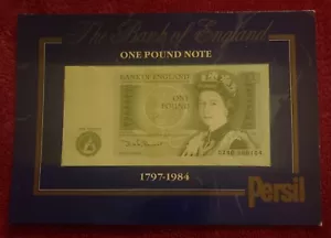 Persil Washing Powder Promo Gift Lamenting Demise Of UK Pound Note. Uncirculated - Picture 1 of 3