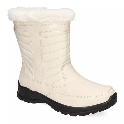 Easy Street Mujeres Frazer Impermeable Media Pantorrilla Botas Hinchadas Talla US 8W Blanco Foto 1 de 4