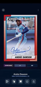 🐅 ANDRE DAWSON 🔥 Topps bunt digital ⚡️1990 TOPPS⚡️SIGNATURE 🔥 SUPER RARE - Picture 1 of 2