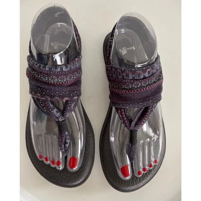 Sandalias Sanuk para mujer Yoga Sling 2 chanclas multicolor planas talla 6 Foto 1 de 4