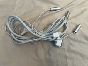 Genuine Apple A1258 iPod iPad Composite AV Cable Audio Video Cables RCA USB  - Picture 1 of 3