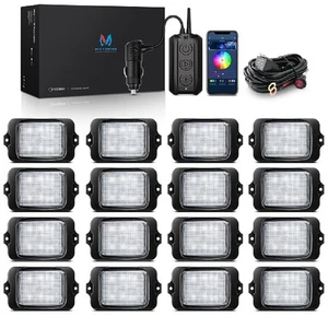 RGBW LED Rock Lights Kit- 16 Pods Wireless Control Car Neon Underbody Glow Light - Bild 1 von 24