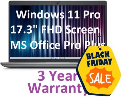 New HP 17.3" Fast Intel 3.1GHz Quad Core, 8GB Ram, UHD, Windows 11 Pro + Office - Image 1 of 4
