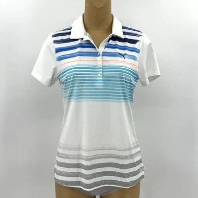 Camisa Polo Puma Dorada Mediana 8/10 Mujer Performance Azul Elastizada Transpirable Foto 1 de 4
