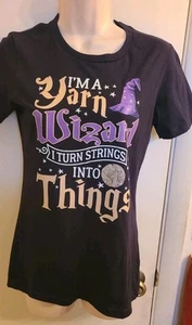 Yarn Wizard T-Shirt Gr. Medium Kurzarm 100% Baumwolle schwarz nie getragen - Bild 1 von 9