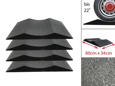 AMS AUTO GMBH 4x Reifenschoner Reifenwiege 18"-22" Standplatten Schutz aus Gummigranulat
