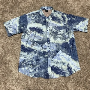 Realtree Fishing Blue Button Up Men’s XXL Lightweight Breathable Camo Style - Picture 1 of 10