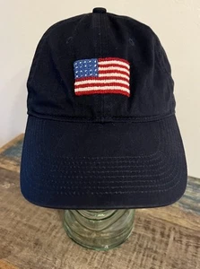Smathers & Branson Navy Blue American Flag Needlepoint Flag Hat Cap - Picture 1 of 5