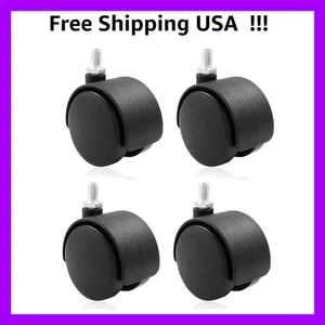 4 Stück 2 Zoll Laufrad Ersatz, M8 Gewinde Vorbau Laufräder, Schwarz... - Bild 1 von 6