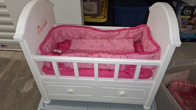 "CUNA AMERICAN GIRL Bitty Baby 15"" cama para muñecas con cajón retirada con ropa de cama" Foto 1 de 4