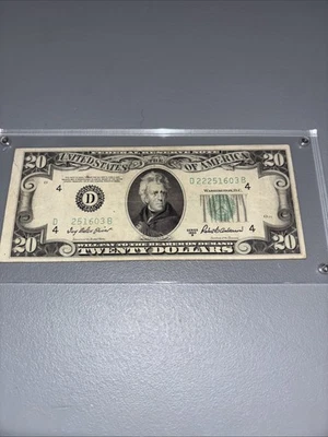 1950 Crisp 20.00 1950 Note Missing Numbers Rare Sealed in Holder - Image 1 of 4