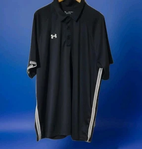 Under Armour 3XL Black/White Heatgeat Loose Fit Polo - Picture 1 of 2