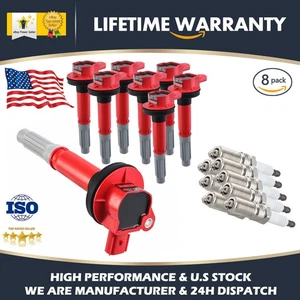 8X Ignition Coil + 8X Spark Plug For Ford F150 Mustang 5.0L V8 UF622 DG542 - Picture 1 of 12