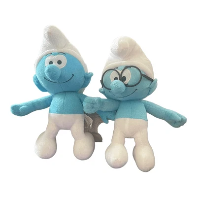 Kellytoy THE SMURFS Brainy Smurf GLASSES 7” Plush Stuffed Animal Toy - Image 1 of 4