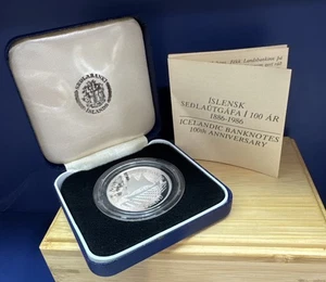 1986 Icelandic Banknotes 100 Anniversary Coin - Foto 1 di 3