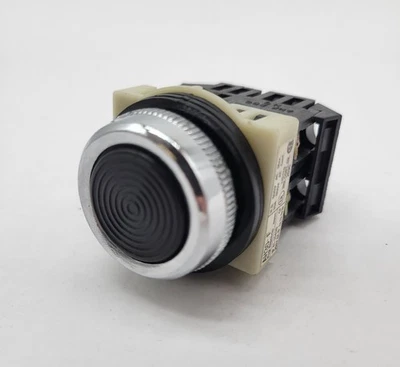 Fuji Eléctrico AH30-F Negro Pulsador 6A 250V Panel Montaje Control Industrial Foto 1 de 4