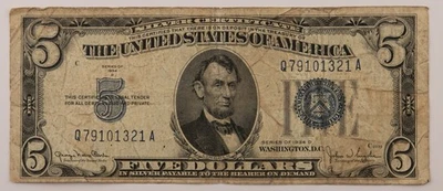 1934D $5 Narrow (Fr. 1654N) Silver Certificate - 276b - Image 1 of 3