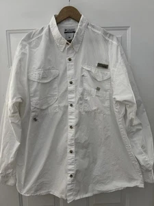 Columbia Shirt Men's White PFG Fishing Outdoor Long Sleeve Shirt - Size XL - Picture 1 of 4