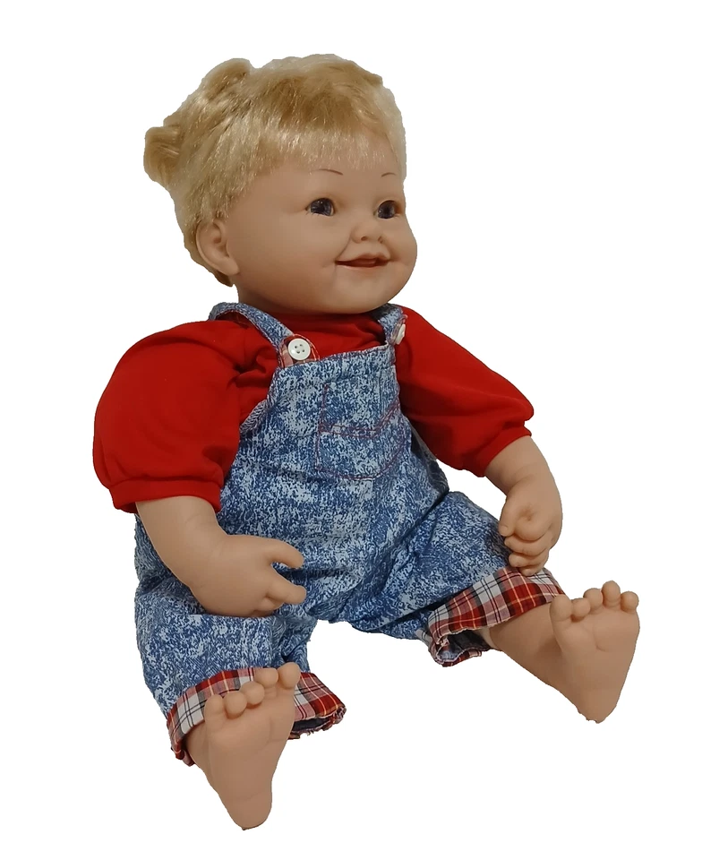 Vintage Cititoy Baby Doll 18" Boy Cloth Body Realistic Features Blonde Blue Eye - Image 1 of 4