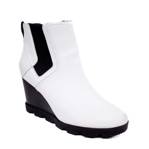 Sorel Joan Uptown Leather Chelsea Boot Wedge Heel Ankle Booties Women's Size 10 - Picture 1 of 14