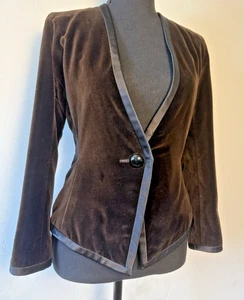 SAINT LAURENT Samt Jacke Gr. 34 Dark Mokka Rive Gauche Vintage 80er - 90er Jahre - Bild 1 von 16