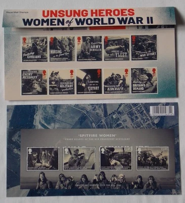 ROYAL MAIL UNSUNG HEROES WOMEN OF WW2 + MINI SHEET 12 x 1ST & 2 x £1.85 STAMPS - Image 1 of 4
