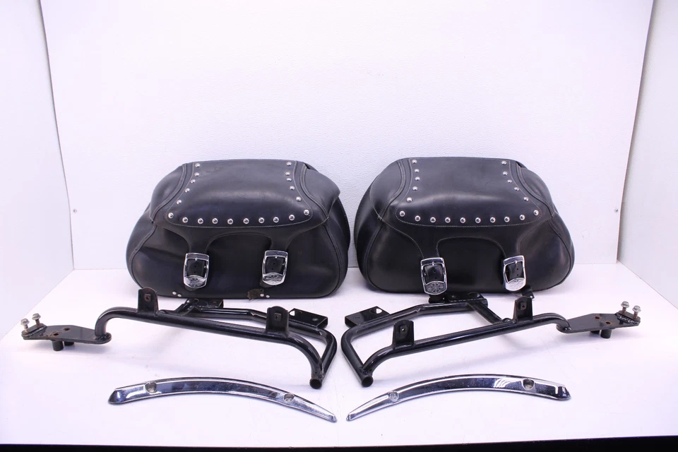 02-09 YAMAHA V STAR 1100 CLÁSICO FABRICANTE DE EQUIPOS ORIGINALES EQUIPAJE DE CARGA LATERAL ALFORJA BOLSA CONJUNTO DURO  Foto 1 de 4