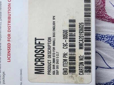 SQL SERVER 2008 STD PARA BUS PEQUEÑO 1PK DSP DEI DVD 5 CLT - Imagen 1 de 2