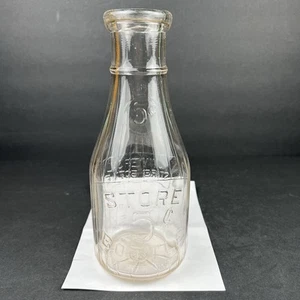 Vintage 5 CENT UNIVERSAL LADENFLASCHE ein Quart Milch Milch geprägtes Glas - Bild 1 von 13