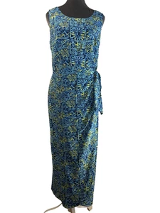 Vestido De Colección Spencer Jeremy Talla 10 Imitación Envoltura Sarong 100% Seda Floral Tropical - Imagen 1 de 13