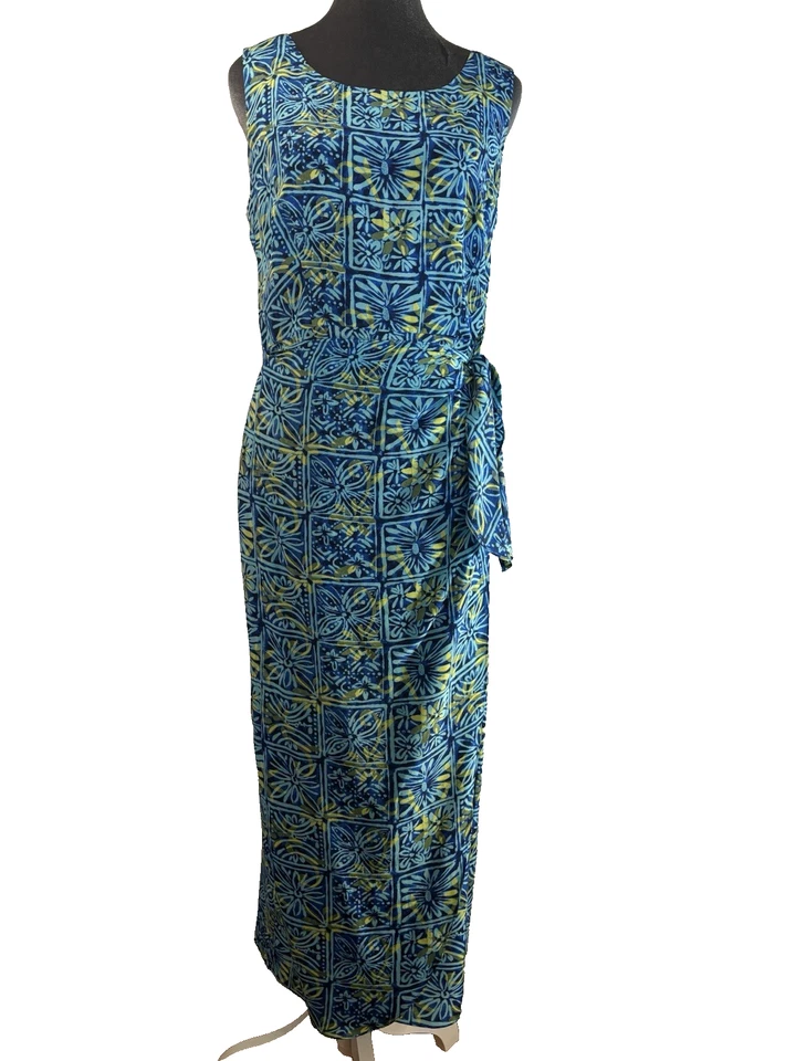 Vestido De Colección Spencer Jeremy Talla 10 Imitación Envoltura Sarong 100% Seda Floral Tropical Foto 1 de 4