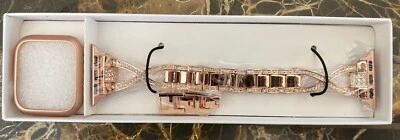 Smartwatch JF Dragon pulseiras edição de luxo ouro rosa cristal strass 38/40mm - Imagem 1 de 4