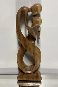 VTG. Mid Century WOOD SCULPTURE CARVING CUBISM MODERNISM ABSTRACT Couple - Picture 1 of 12