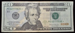 $20 dollar bill star note 2017A (SKU#37) - Picture 1 of 2