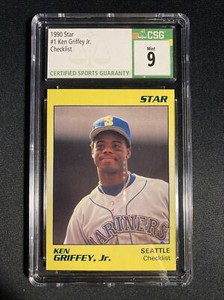 1990 Star Yellow Ken Griffey Jr #1 Checklist  CSG 9 Mint 1