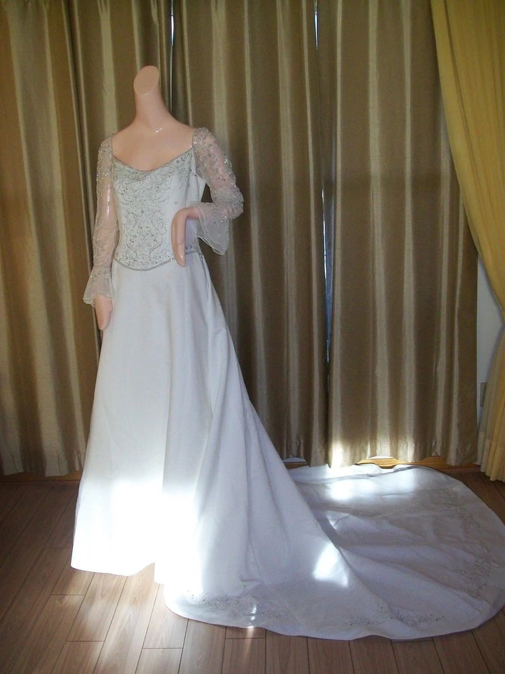 Новый Demetrios свадебное платье слоновой кости трапециевидный Lg slve и эмблема sz 12 Tg розничной $1700 - Изображение 1 из 4