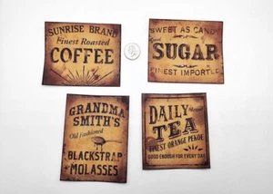 4-Primitive-Farmhouse-Country-Rustic-Grubby-Pantry-Kitchen-Farm-Labels-Stickers - Picture 1 of 1