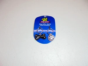 Paquete de 2 colgantes de flor de hueso con dije de collar de perro con patas superiores - Imagen 1 de 2