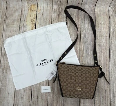 Coach Signature Small Dufflette Signature Jacquard Crossbody Bag Brown Tan NWT - Image 1 of 4
