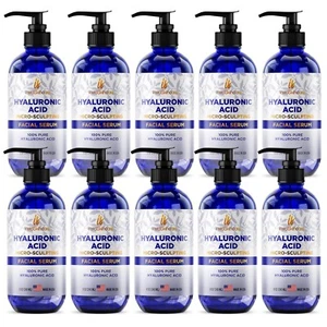 10 PACK Big Bottle Pure Hyaluronic Acid Serum for Face (8 Oz) - Anti Aging Serum - Picture 1 of 7