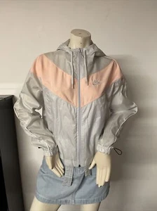Nike Women Heritage Breath Windrunner Jacket Size S. Light Blue/ Peach - Picture 1 of 15